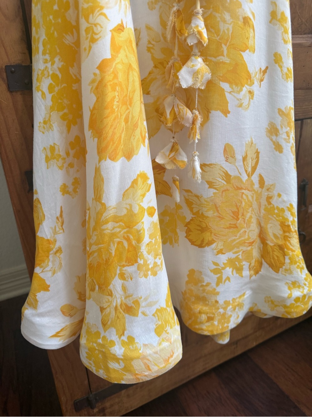ANTONIO MELANI White and Yellow Floral Tie-Shoulder Sundress - Picture 7 of 11